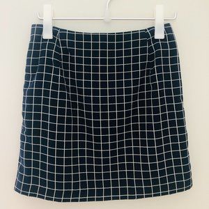 Eye Gravel grid (navy & white) mini skirt